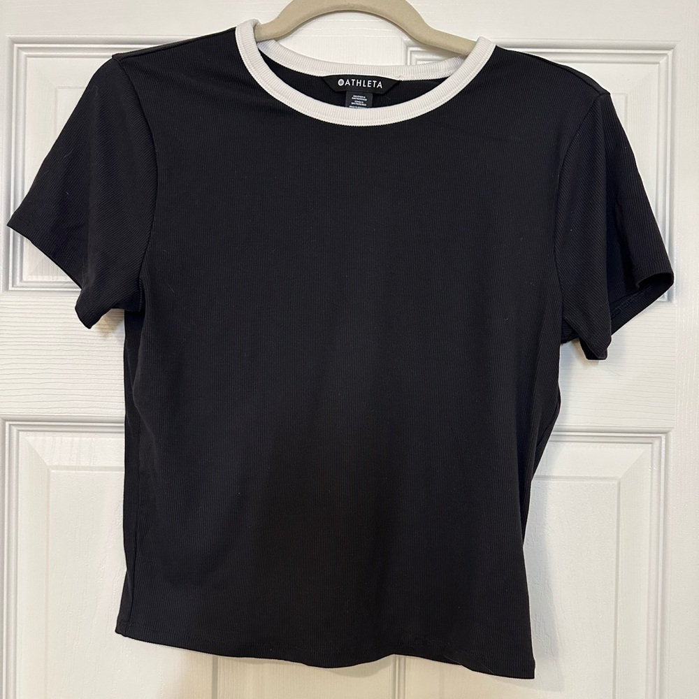 Athleta Ribbed Shortsleeve Top